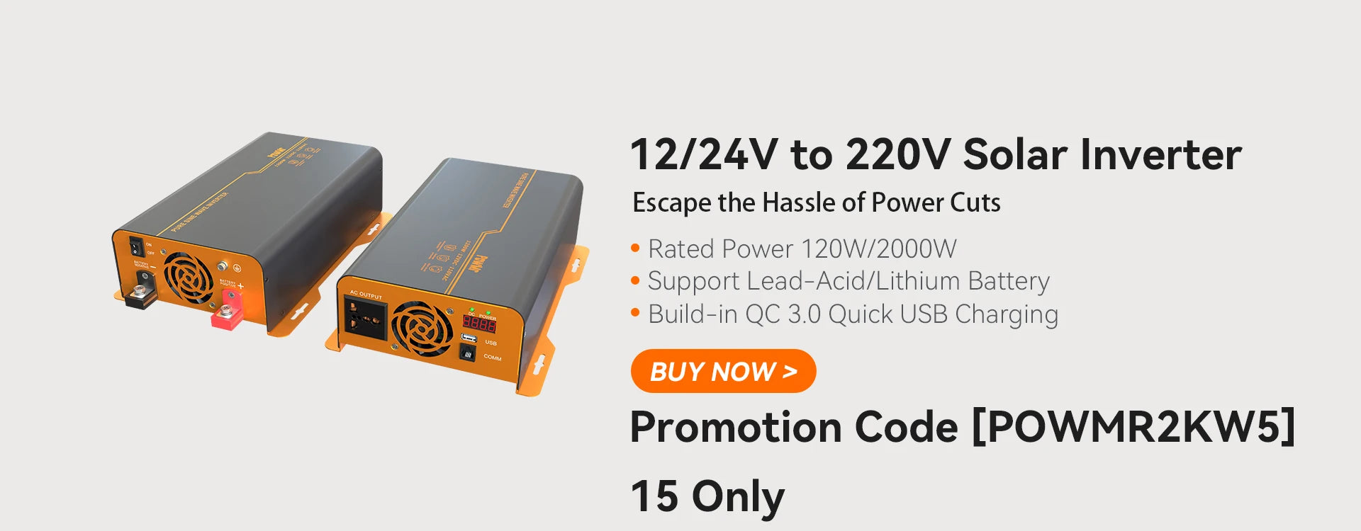 MPPT Solar Charge Controller, Solar charge controller for lead-acid & lithium batteries, 120W, USB charging, Quick Charge 3.0, buy now with discount code.