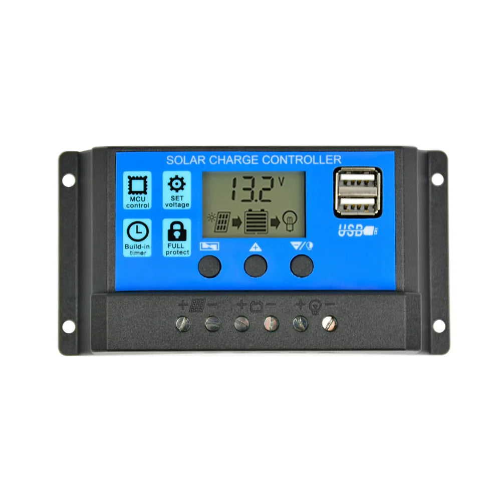 Charge controller with full-immersion protection, USB port for monitoring, and control for MCU set solar energy systems.