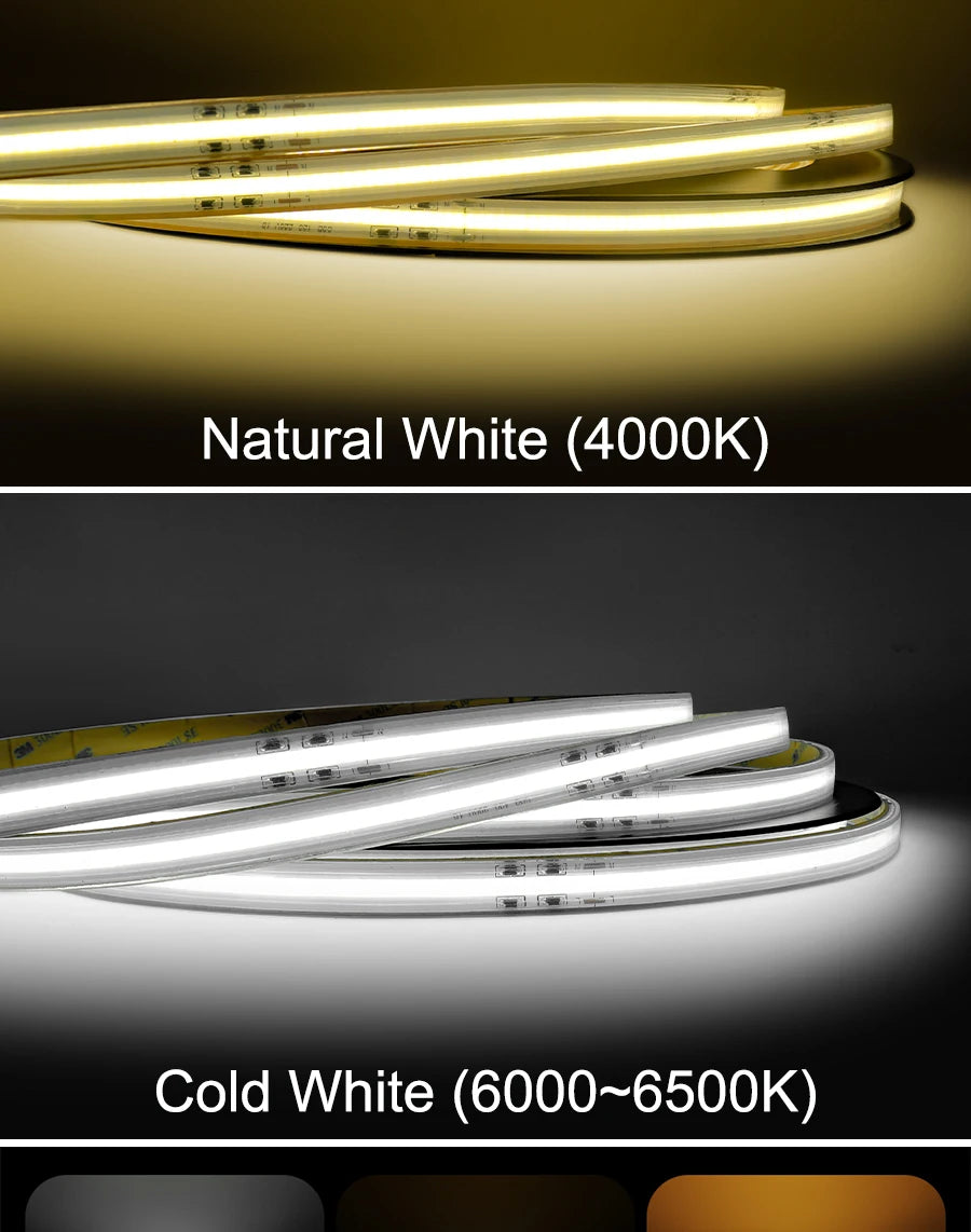 Available in natural white (4000K) or cold white (6000-6500K) color temperatures.