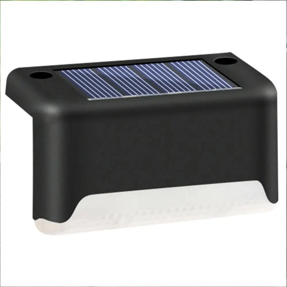 Waterproof Solar Led Light, Solar-powered step light with warm white LED and rechargeable battery for outdoor use.