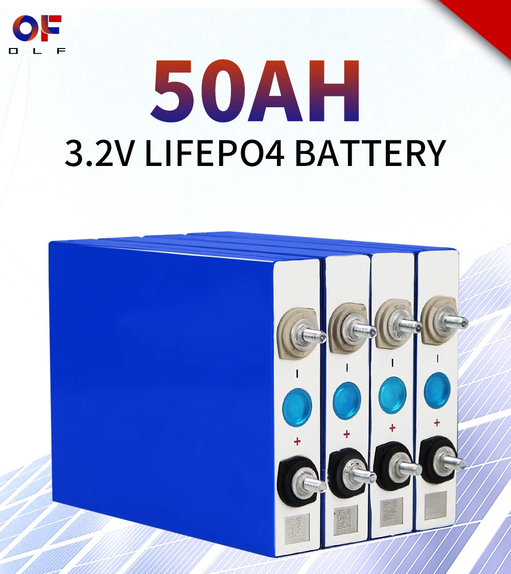 3.2V 50AH Lifepo4 Battery, Deep cycle battery for off-grid solar power systems and recreational vehicles.