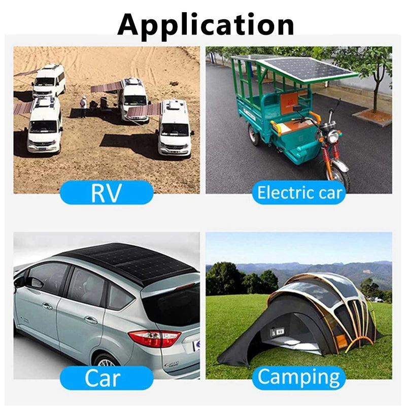 DC18V 200W Solar Panel, Suitable for RVs, electric cars, camping and car applications