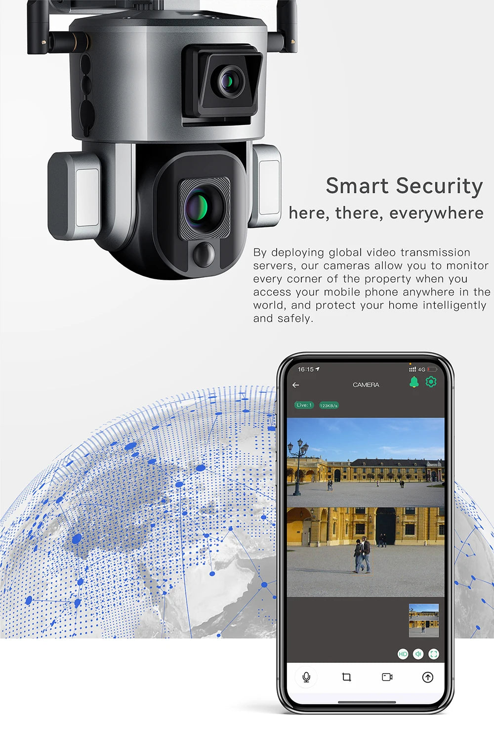 PEGATAH 8MP 4G Wireless Solar Camera, Remotely monitor and protect your property using our smart cameras with global video transmission.