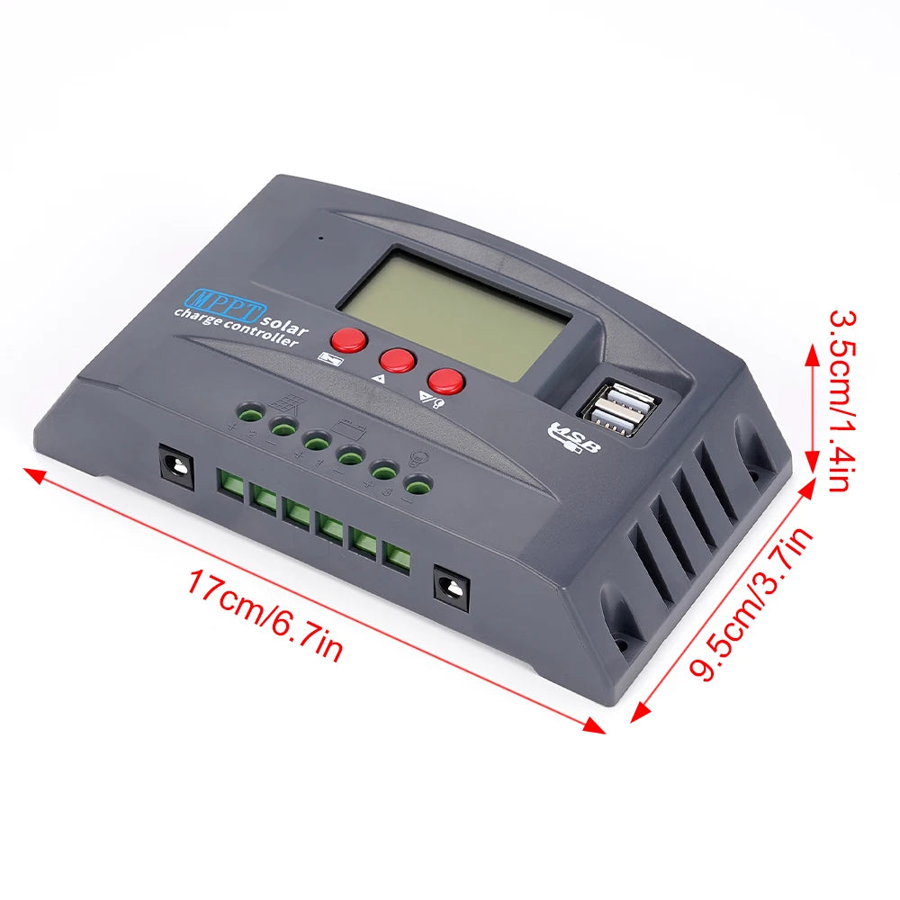 MPPT Solar Charge Controller, Solar charge controller for Lifepo4/GEL/Lithium Lead Acid batteries with 100A current support and colorful display.