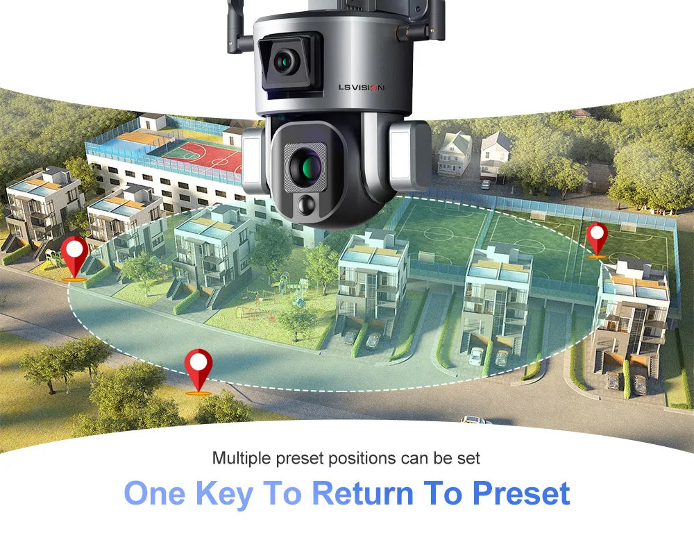 LS VISION LS-MS1-10X Solar Camera, Pre-set locations can be saved for easy return using the preset key.