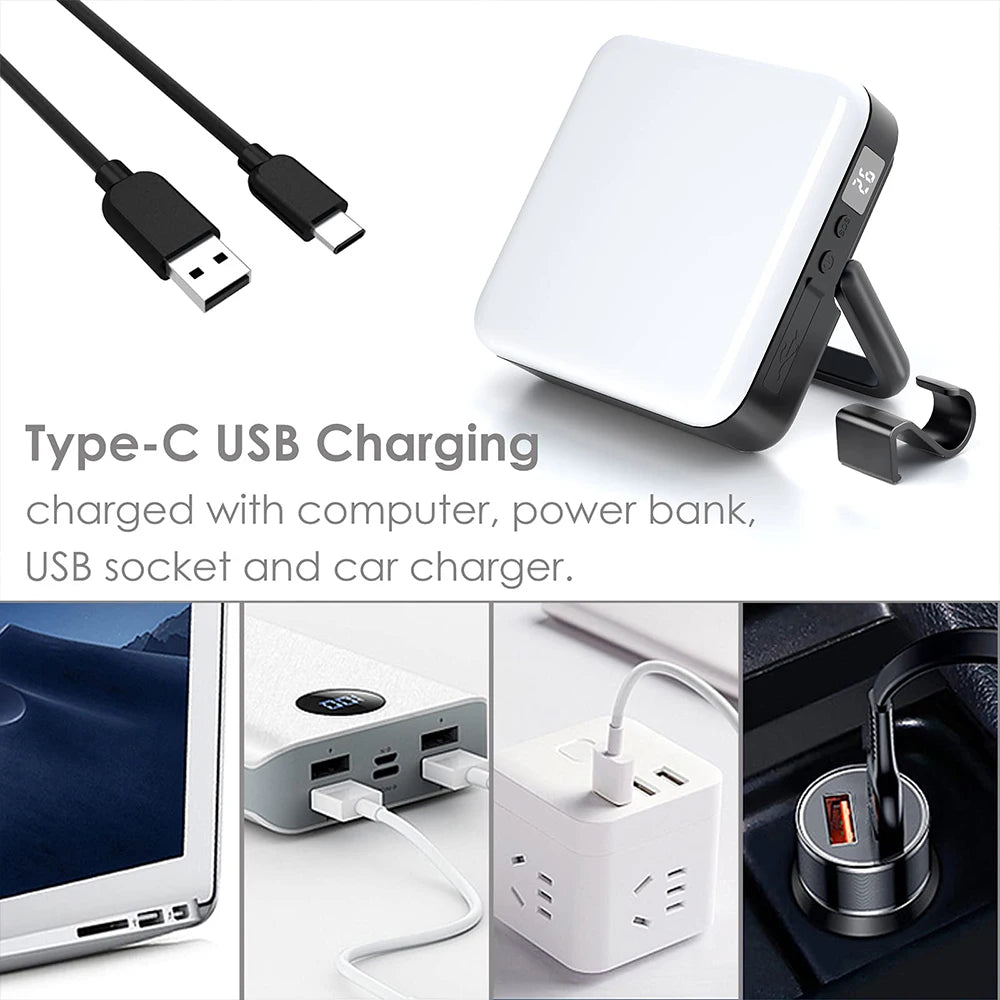 Charge on-the-go with USB-C and USB-A compatibility.