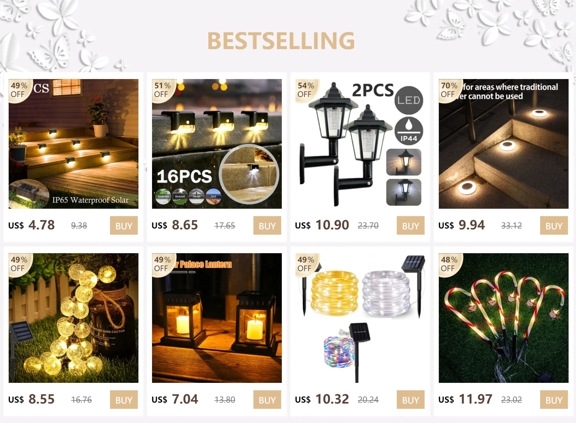 LED lamp with warm white light, compact size and IP65 protection level.