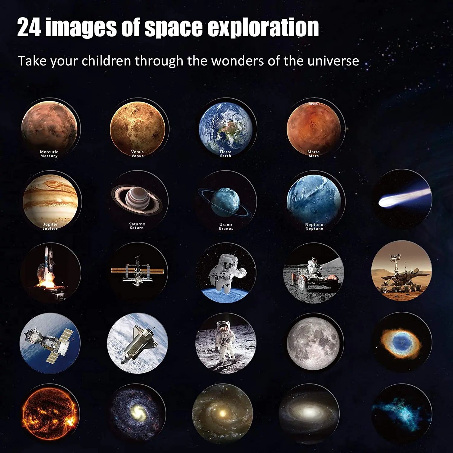 Interactive 3D model of the solar system for kids to learn about space exploration and STEM.