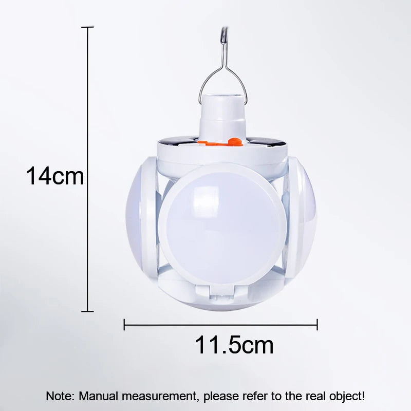 Portable Solar LED Light, Product dimensions: approximately 14 cm x 11.5 cm, manual measurement.