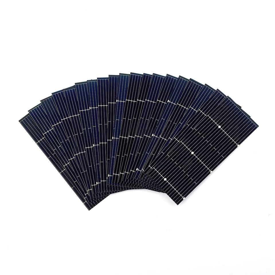 SUNYIMA 100PCS 52*19mm 0.5V 0.24W Solar Panel, Solar panel kit with 100 pieces of monocrystalline panels for DIY photovoltaic projects.