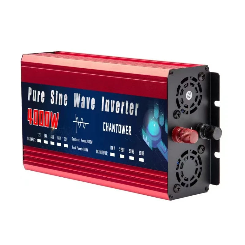 Pure Sine Wave Inverter, Smart fan with temperature control and pure sine wave output, protecting devices from interference.