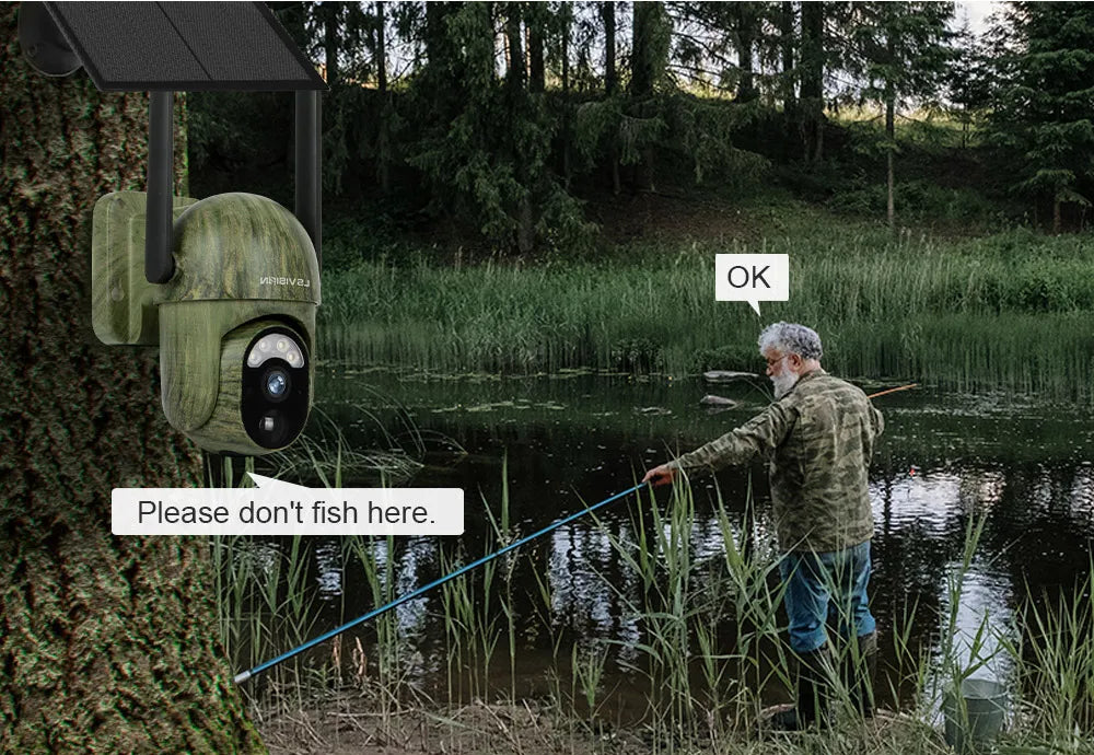 LS VISION LS-WS16M Solar Camera, Please refrain from fishing near this wildlife camera.