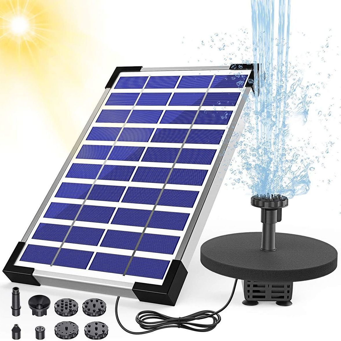 12V Solar Panel Charging Water Pump Set - For Submersible Electric Use In Rockery Fish Pond Garden Fountain Decoration Fish Pond