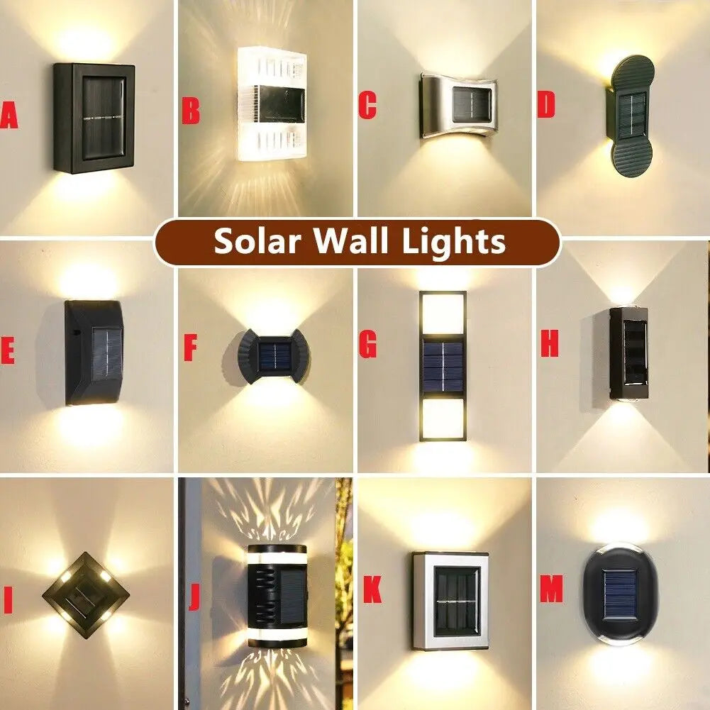 LED Solar Wall Light, Waterproof solar LED light with modern style, Ni-MH battery, and ABS body, suitable for outdoor use.