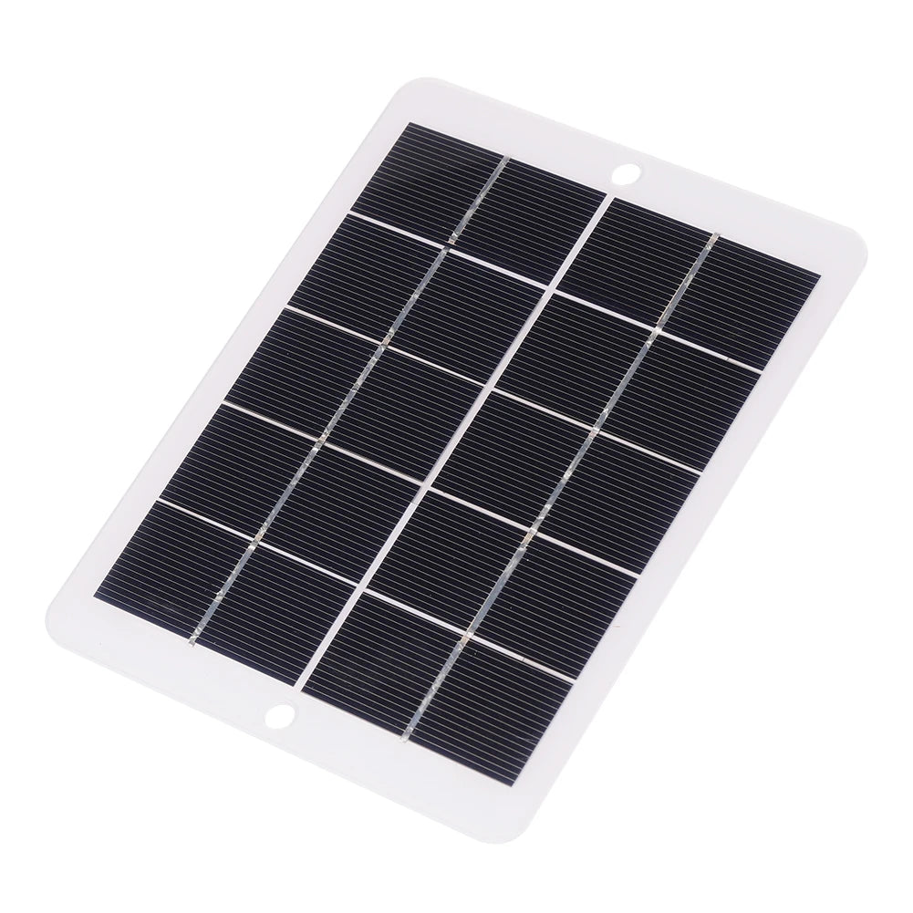 Portable solar panel charger for mobile phones, 3W power output, flexible design.