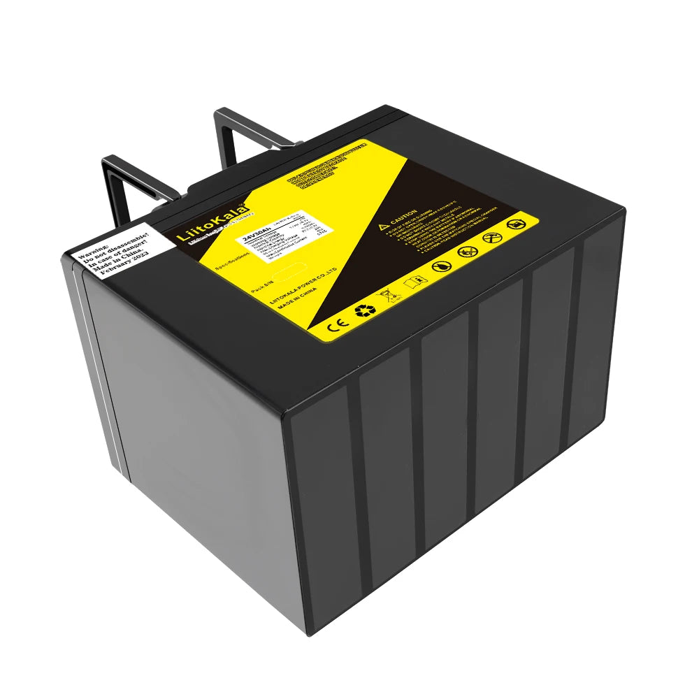 LiitoKala 24V 30Ah 40Ah lifepo4 battery, Lifepo4 battery package with high-capacity cells and integrated BMS.