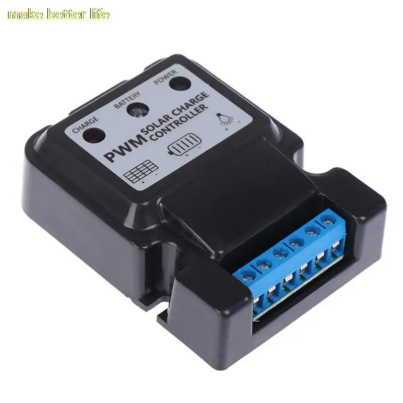 Solar charge controller for 6V/12V batteries with 10A output for home or auto charging.