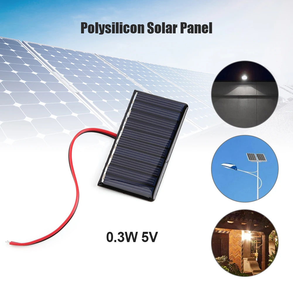 1/2/3 Pcs 0.3W 5V/0.2W 4V Solar Epoxy Panel, Small polysilicon solar panel produces 0.3 watts at 5 volts.