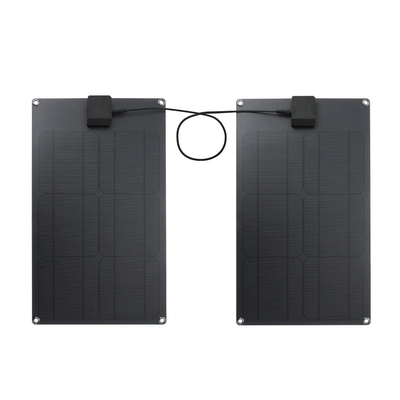 NEW 18V 50W Solar Panel, Portable solar charger with dual ports for fast charging of phones and cars.