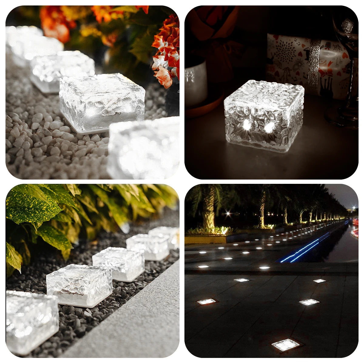 4pcs Solar LED Light, Easy installation; perfect for outdoor use.
