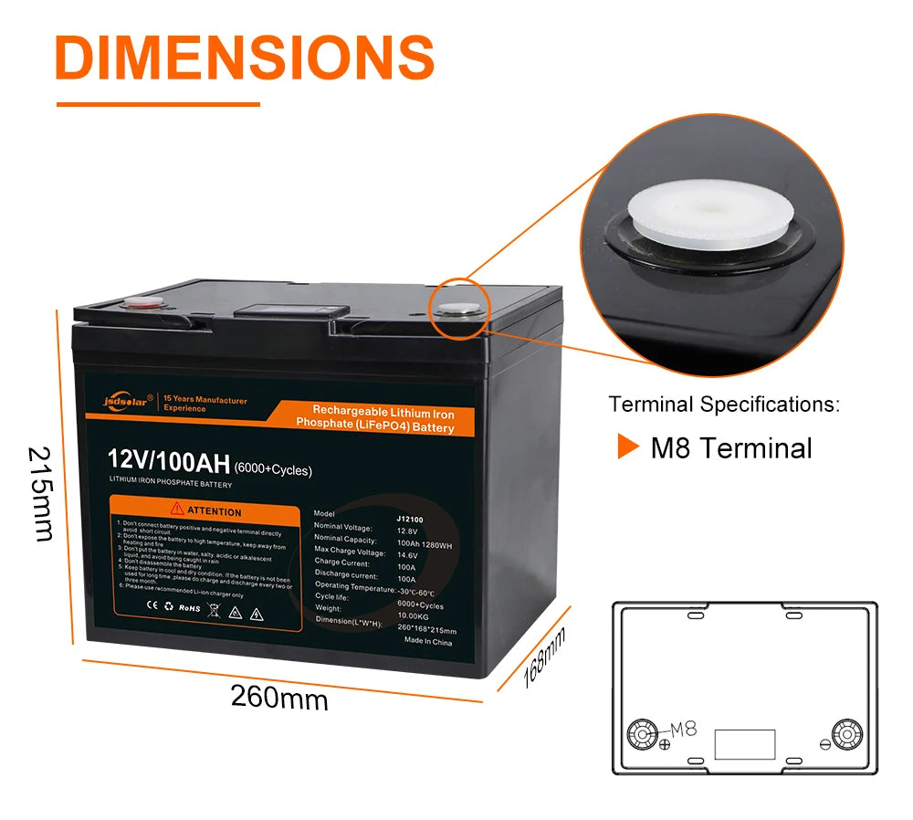 Removable energy storage battery with built-in BMS for solar boats, available in 100Ah and 200Ah capacities.