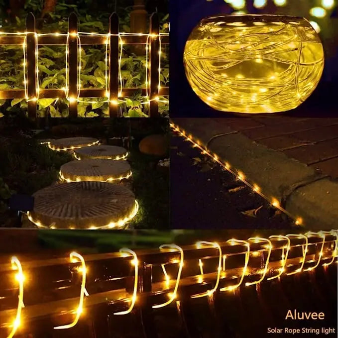 300LED Solar Rope Strip Light Outdoor Water