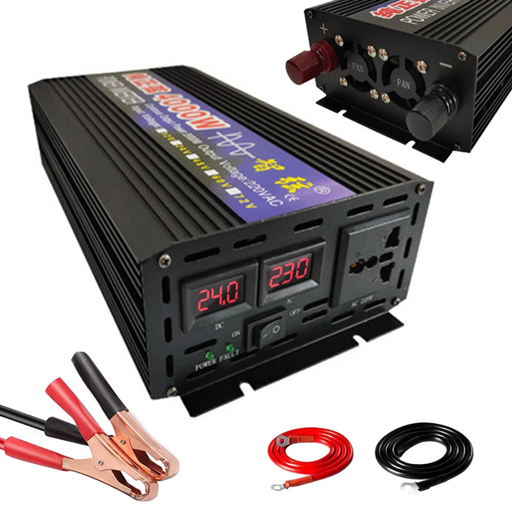 Power Inverter, 4000W inverter with continuous power at 2000W and starting power at 4000W.