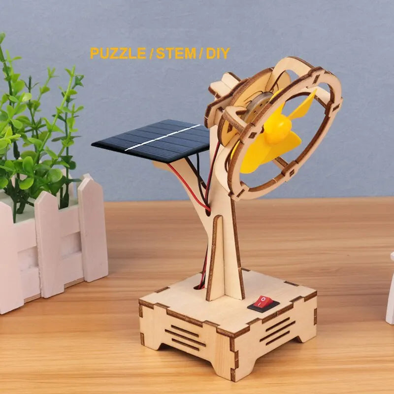 Children DIY Solar Powered Electric Fan Toy, Please note that actual colors may vary due to monitor differences.