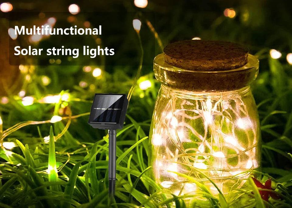 Solar String Fairy LED Light, Solar-Powered String Lights for Multifunctional Use