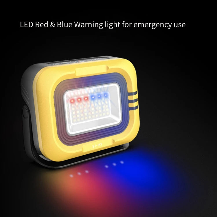 1200LM Solar Work Light, Emergency warning lights with bright red and blue LEDs
