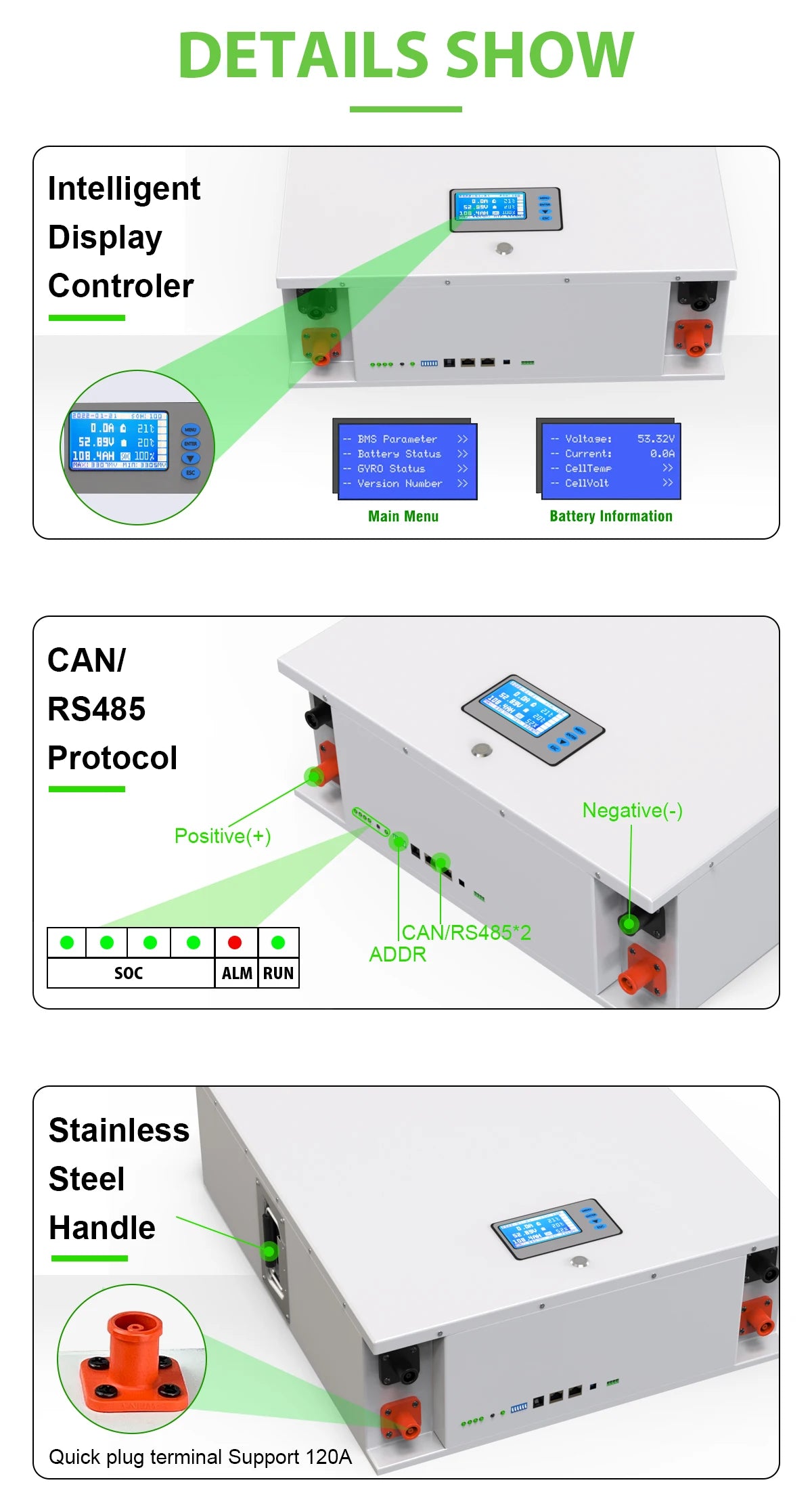 48V Powerwall 100Ah 200Ah LiFePO4 Battery, 48V Powerwall 100Ah 200A