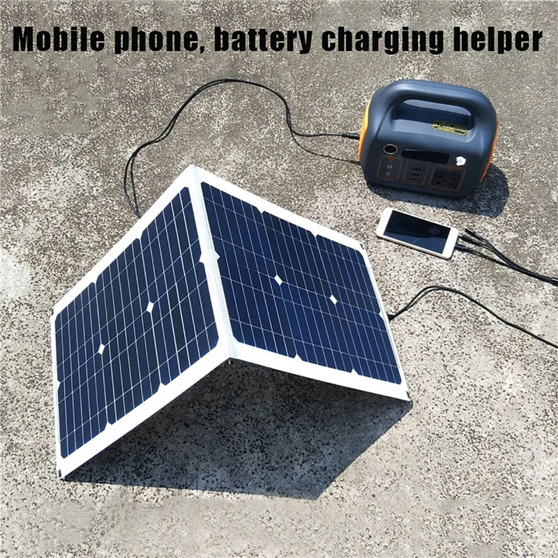 Charge your mobile devices on-the-go with this solar power inverter set.