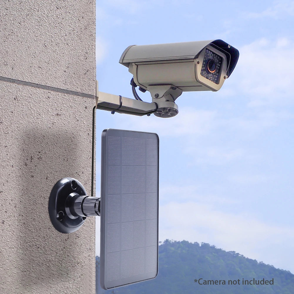 10W Solar Panel, Power your security cameras with this package including solar panel, charger, and base.