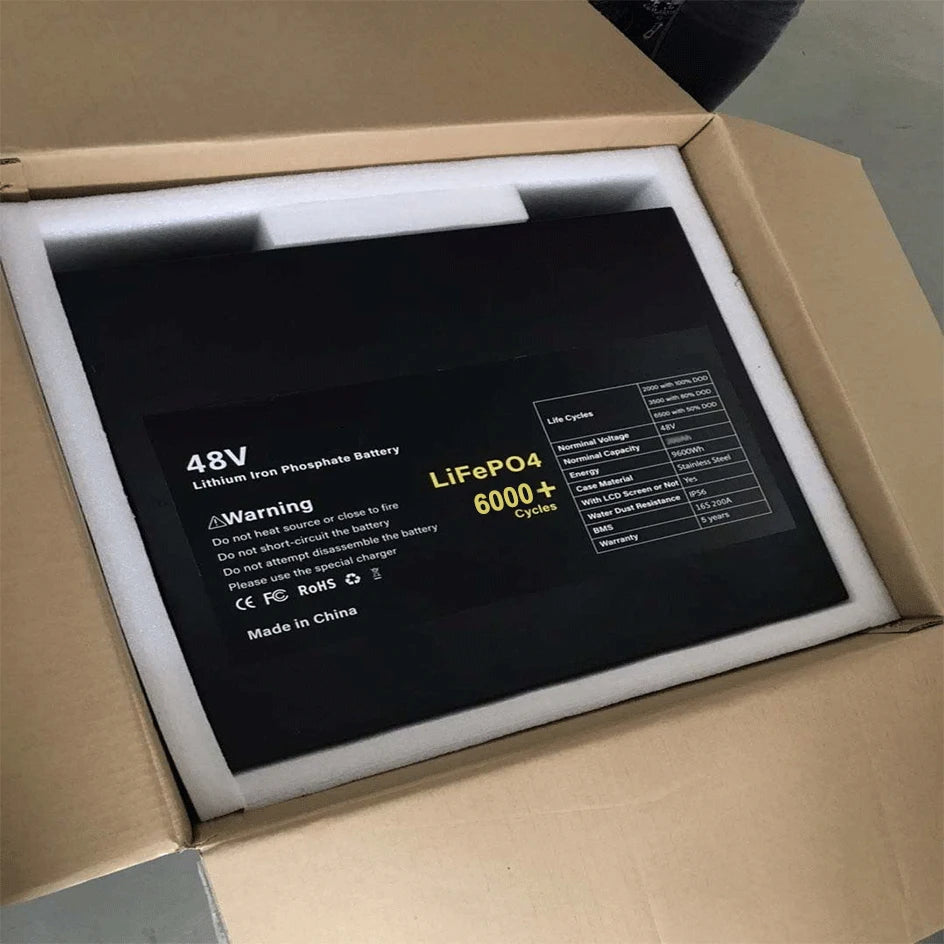 48V 200Ah 100AH LiFePO4 Battery, High-capacity LiFePO4 battery pack with CAN/RS485 communication for solar energy systems and renewable power solutions.