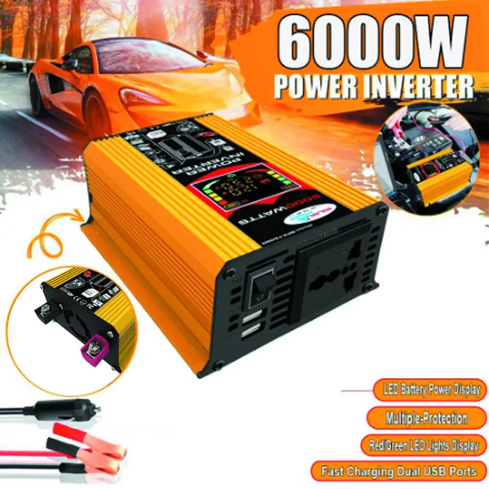 Quiet, efficient, and reliable car inverter with fast charging and multiple protections for charging devices on-the-go.