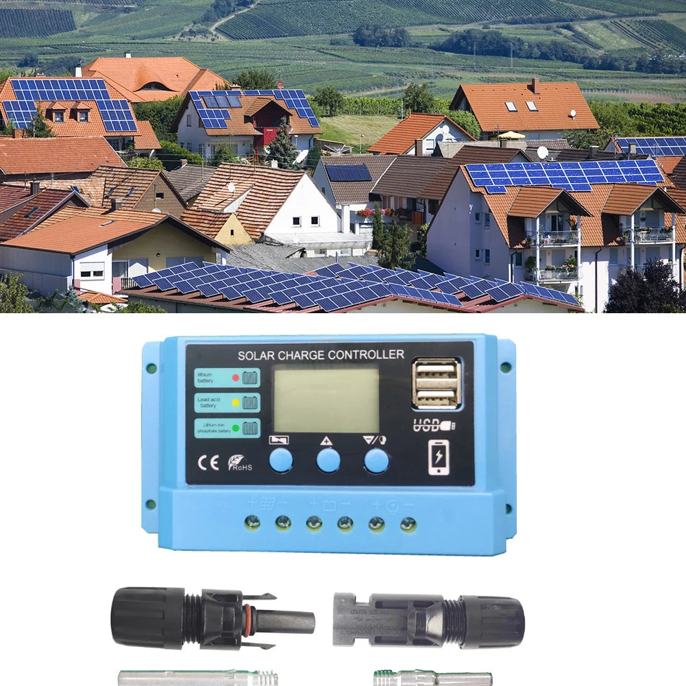 10A 20A 30A  PWM Solar Charge Controller, True RMS solar charge controller for trickle charging and floating, compliant with Rohs standards.