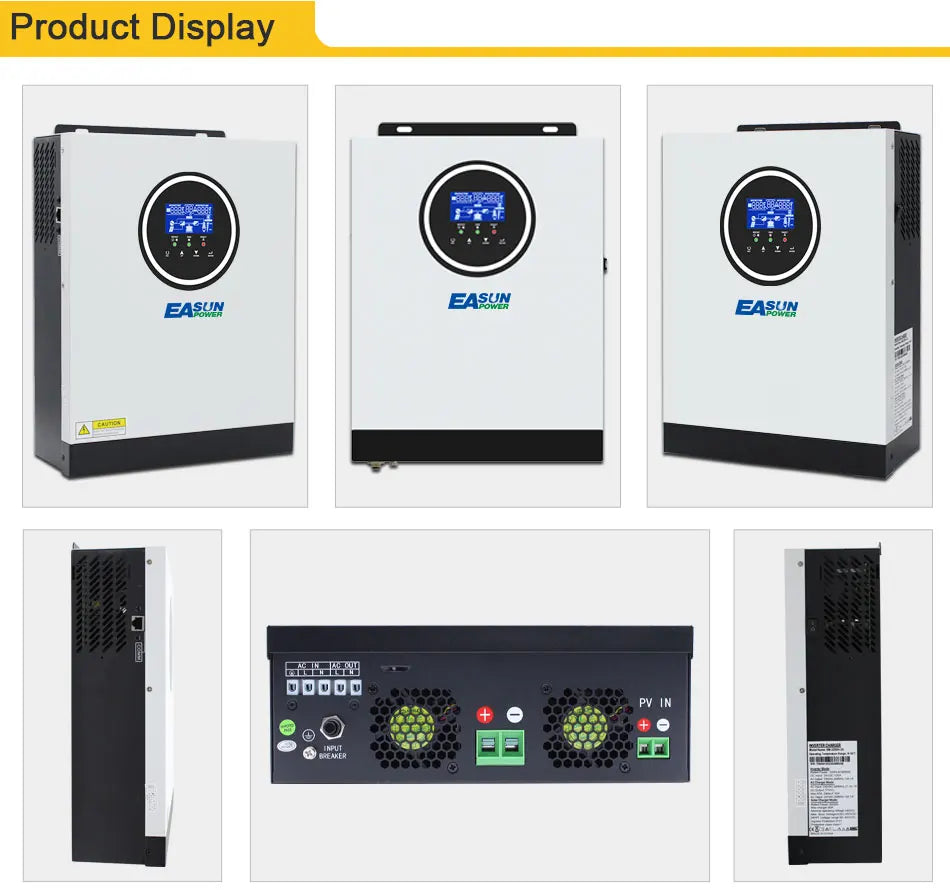 Easun Power 3200VA 3000W Solar Inverter, High-capacity solar inverter with WiFi connectivity.