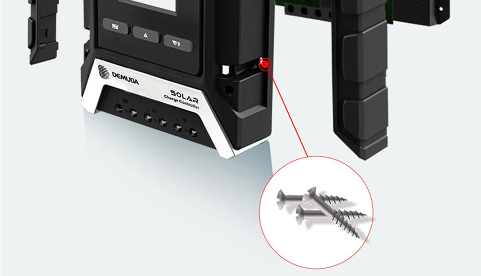 MPPT solar charge controller: advanced algorithm tracks max power point, improving energy utilization.