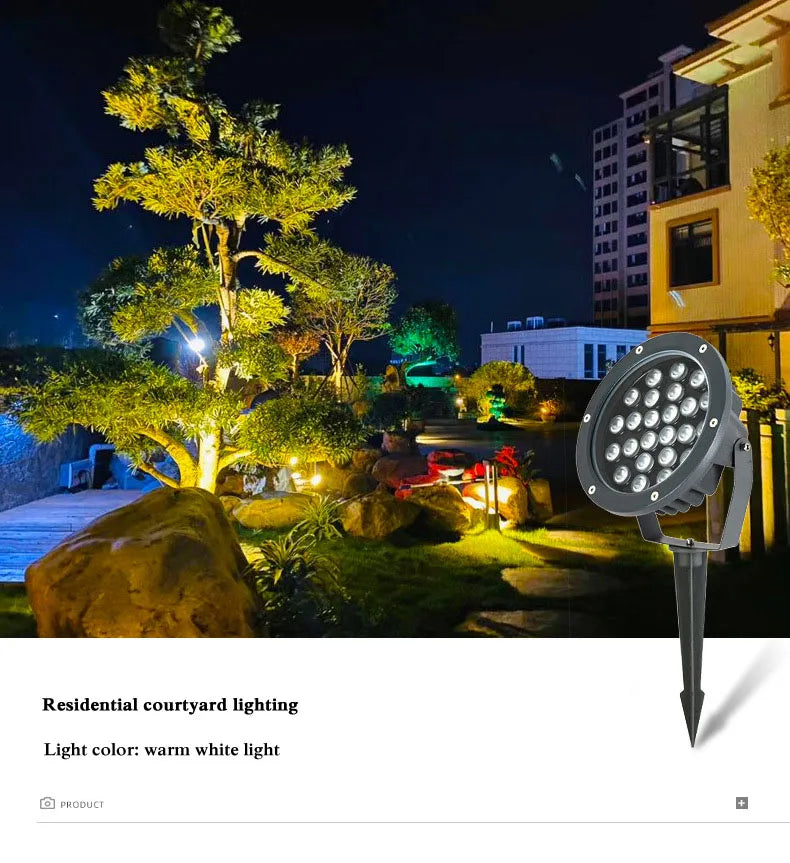 NEARCAM outdoor RGB projection light, Warm White LED Lighting for Residential Courtyards