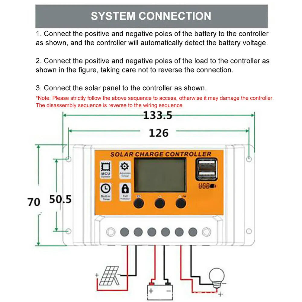CORUI Solar Charge Controller Solar Panel Controller