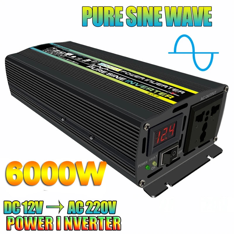 3000W/4000W/6000W Pure Sine Wave Inverter, Pure sine wave inverter kit for car, yacht, RV, boat, phone, and battery charging.