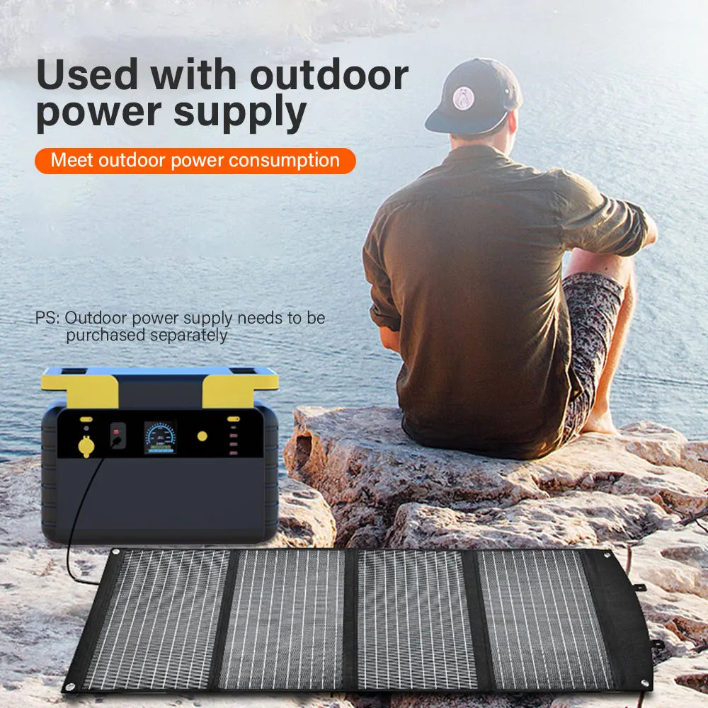 PD 45W EFTE Solar Panel, Comes with an outdoor power supply adapter (sold separately) for outdoor use.