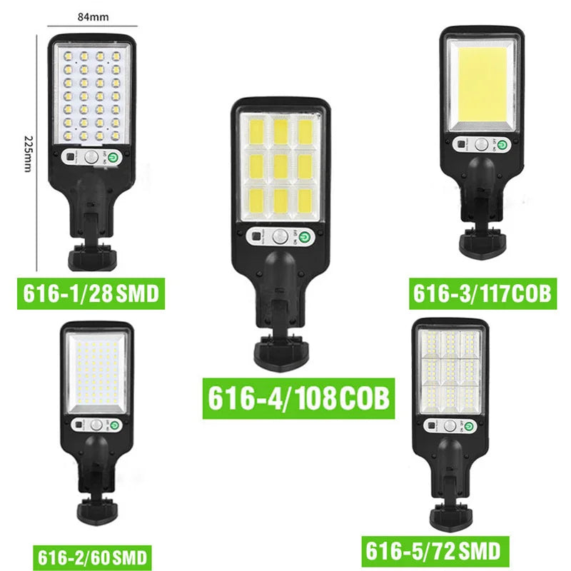 Solar Street Light, Always turns on under dark conditions, becoming brighter when motion-detected objects are present.