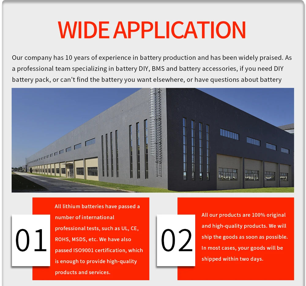 High-quality battery manufacturer offering DIY solutions, custom designs, and fast international shipping.