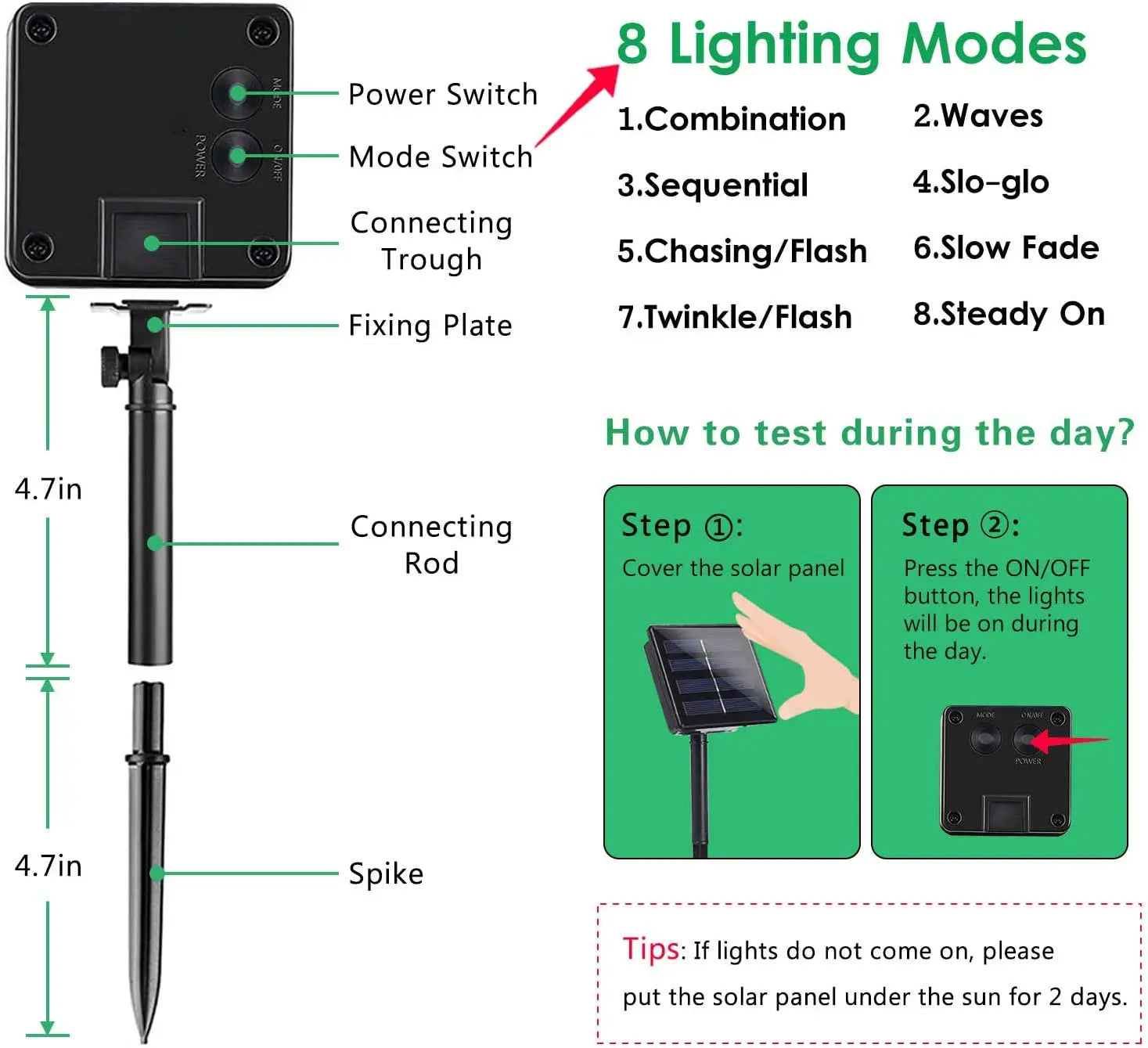 32m/22m/7m Solar Fairy Garden Light, Solar Fairy Garden Lights Outdoor 300 LED