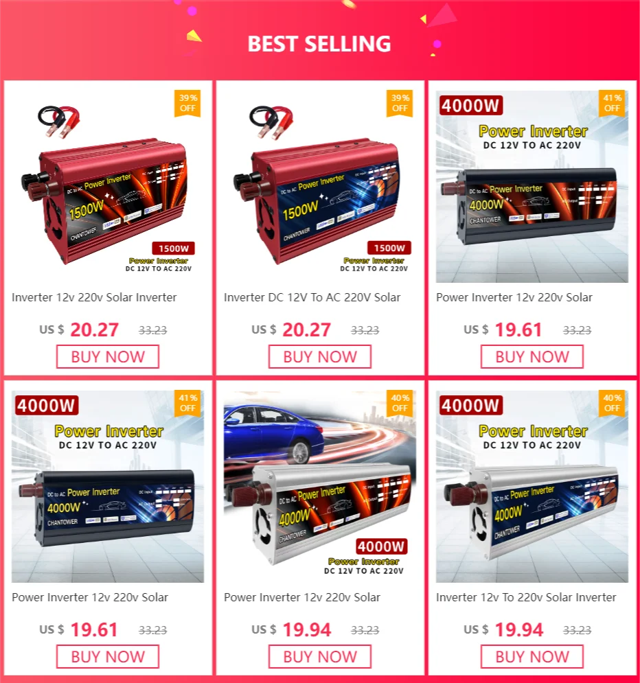 Modified sine wave inverter with adjustable voltage output (12V-220V) and power rating (1000W-4000W)
