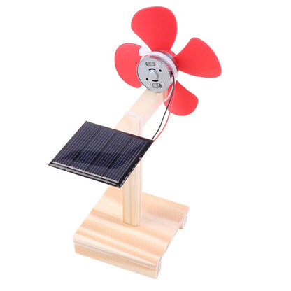 Montessories DIY Science Toy Mini Solar Fan - DIY Model Kit Wooden Students Physics Educational Toys for Baby Kids