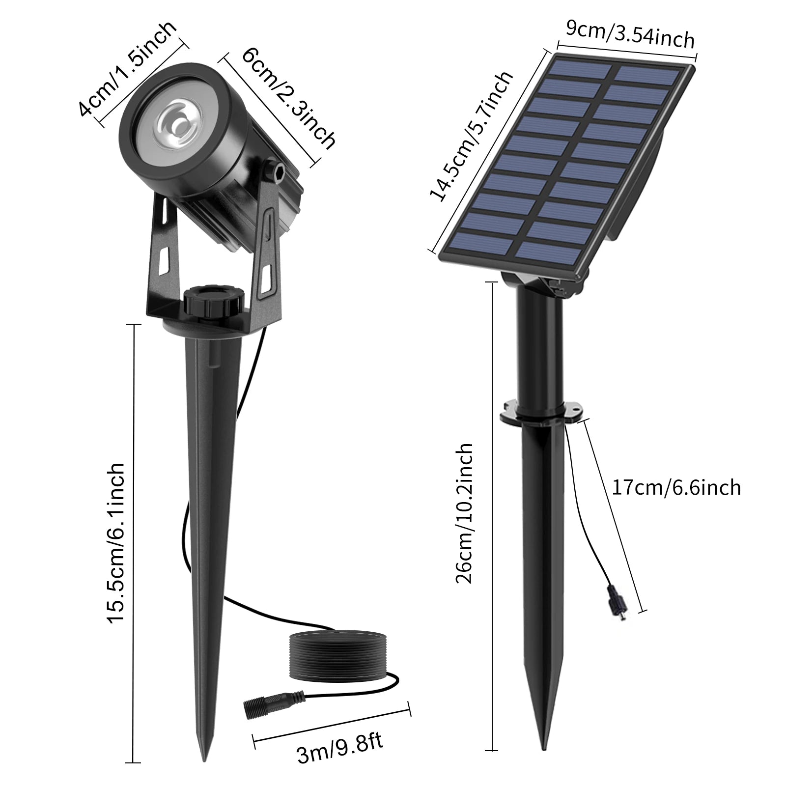 T-SUNRISE LED Solar Light, IP65 Waterproof Solar Garden Light with adjustable brightness and auto ON/OFF feature.