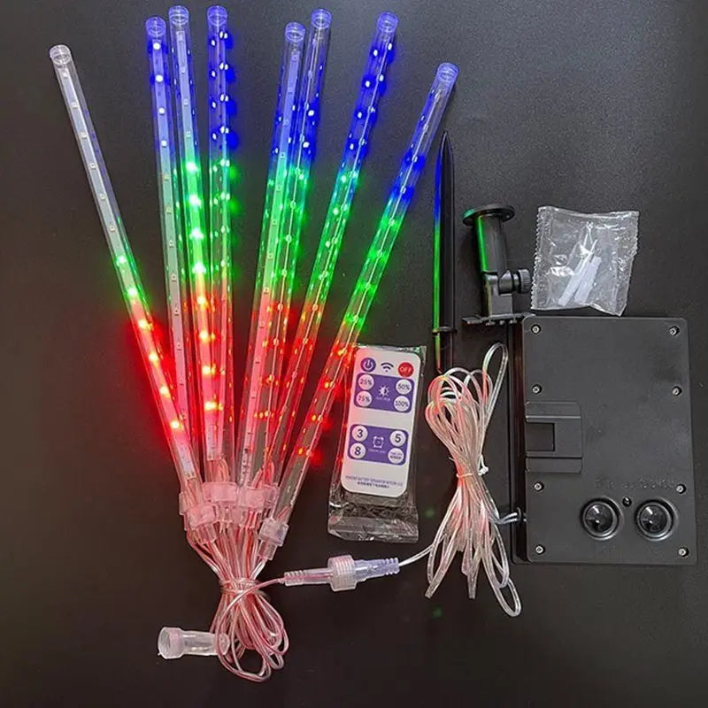 Solar Led Light, 30cm meteor shower light string with solar power, LED lights, and IP65 protection.