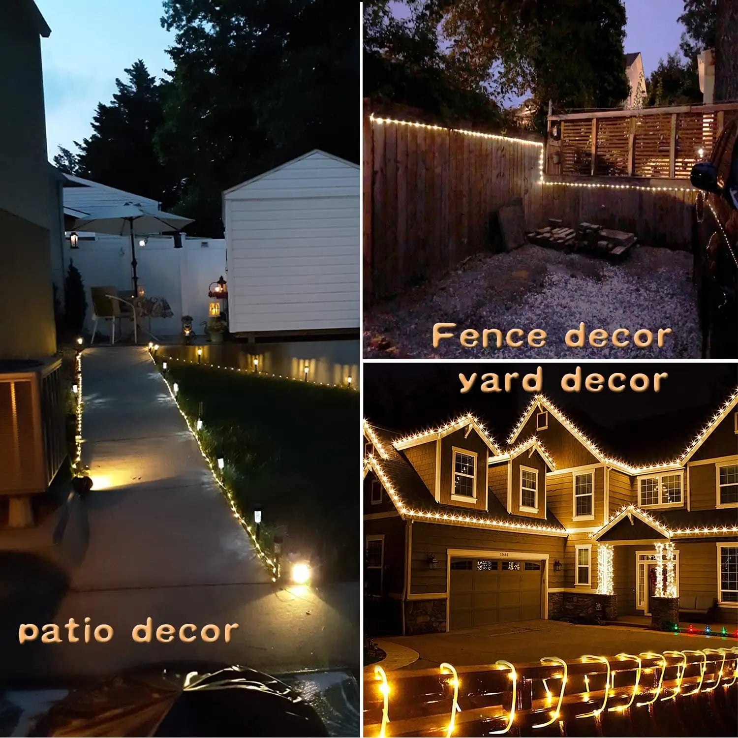 300LED Solar Rope Strip Light, Enhance outdoor spaces with this solar rope light for fences, yards, and patios.